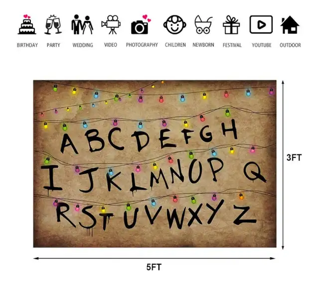 Stranger Backdrops Rustic Alphabet Colorful Lights Background in Holiday, Event & Seasonal in Calgary - Image 5