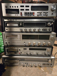8 old vintage stereo systems
