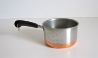 Vintage Stainless Steel Copper Bottom 1 Cup Measuring Pot