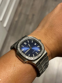Seiko custom build nautilus mod blue automate watch 