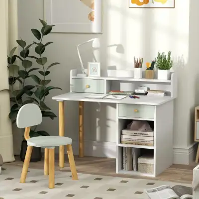 Green Kids Study Table and Chair Set, Kids Desk and Chair Set , View more