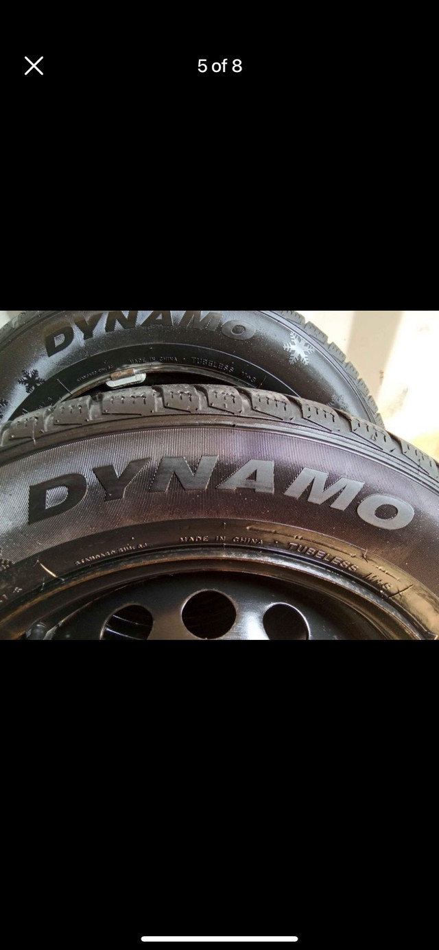 Set of 4 DYNAMO winter tires with rims (195 65 15) pattern (5×11 in Tires & Rims in Oakville / Halton Region