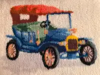Ford model T decorative area wool rug