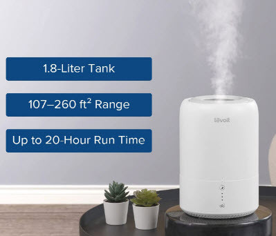 Humidifier 1.8L for Baby Bedroom Top Fill  with Essential Oil, B in Heaters, Humidifiers & Dehumidifiers in Barrie - Image 2
