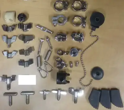 Random small parts. Tama, DW, Pearl, Yamaha, Ludwig, etc., View more
