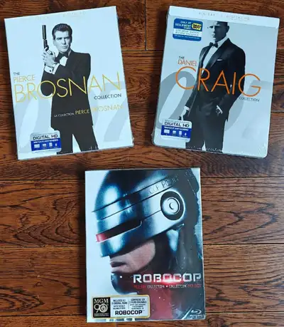 James Bond, Robocop Blu-ray Collection (new, sealed), View more