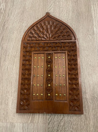 Antique Zanzibar Door with Carvings & Brass Nails