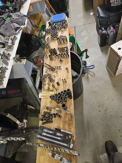 I have impact sockets old and new, regular sockets, small up to 36mm Metric and imperial, Extensions...