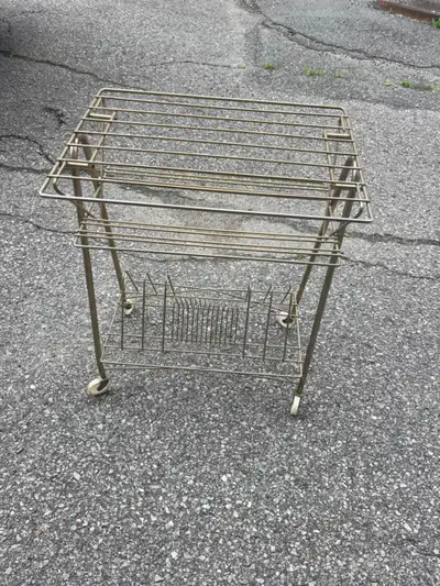 Nice record player stand i had in my man cave still in very good shape wheels are still turning like...