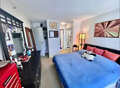 Beautiful master bedroom with private bathroom fully furnished in a shared yaletown apartment. This...