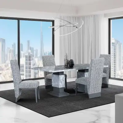 NEW- Gorgeous Marble Dining Table Sets- 5PC & 7PC, View more