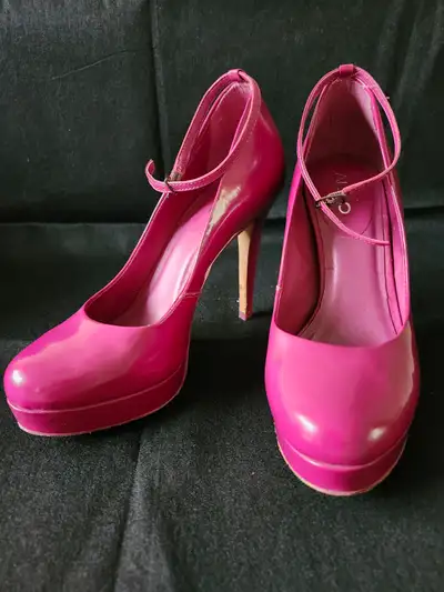 Women's fuchsia patent spike stiletto high heels / pumps / shoes, View more