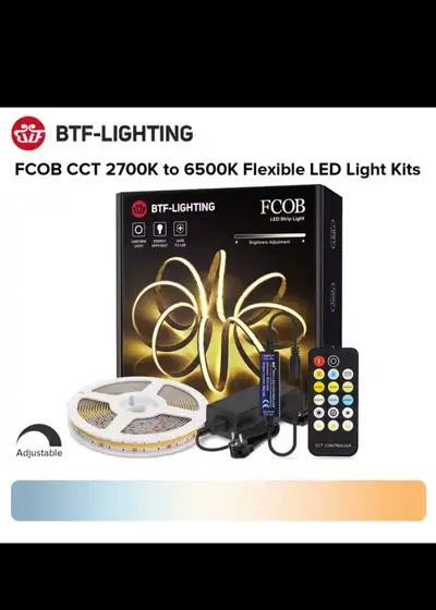 RF 17 Keys Dimmable FCOB CCT LED Light Strip Full Set,, View more