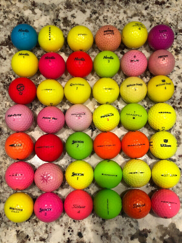 Coloured Golf Balls for winter golf for $1 each in Golf in Kitchener / Waterloo