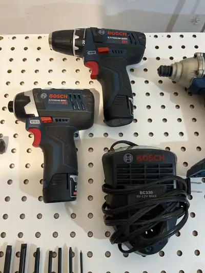 Bosch and Ryobi impact and drill combo, View more