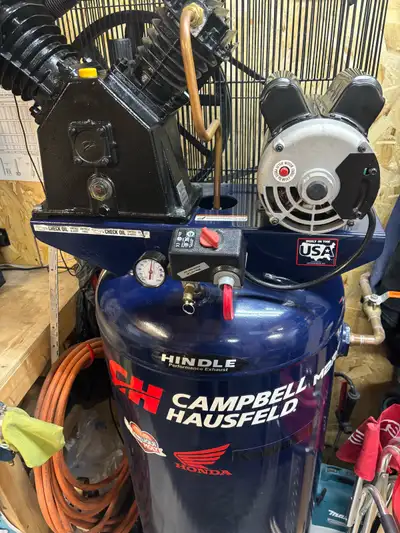 This Campbell Hausfeld 60-gallon air compressor, model XC602100AJ (AGM45) is ready to power all your...