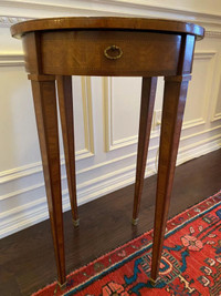 ANTIQUE FRENCH CIRCULAR INLAID SIDE TABLE