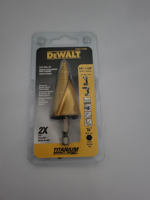 DeWALT Titanium Step Drill Bit (up to 1-1/8'') | Outils électriques | Ouest  de l'Île | Kijiji