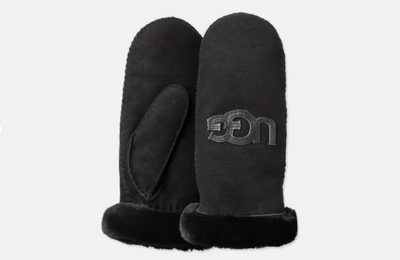 UGG Women's Sheepskin Heritage Logo Winter Mittens S/M BLACK, View more