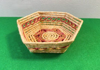 Vintage Woven Wicker Boho Rattan Basket, Natural Straw Basket, B