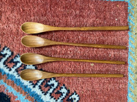 Wooden Teak Latte Spoons - Set of 4