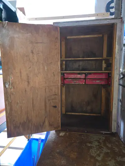 4 Steel Drawers Wood Bench Tool Cabinet With Lock And Key, View more