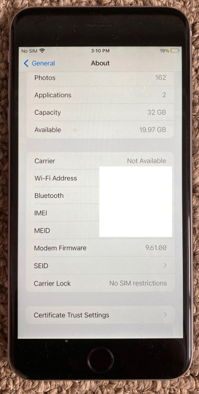 Unlocked Space Gray 64 GB iPhone 6s Plus (a1634) for sale/trade in Cell Phones in Ottawa - Image 2