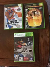 $5 each Xbox games NBA Live 2005, Top Spin & The Crew