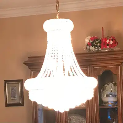 Large glass chandelier $400.00