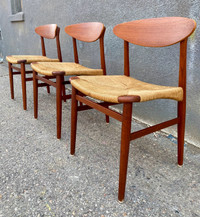 Teak Danish Designer Mid Century Modern Dining Chairs 