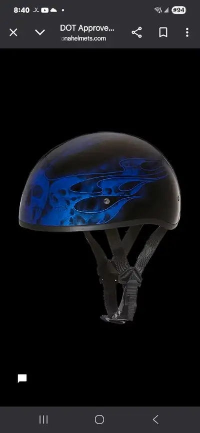 Lightly used for a couple of ride. In excellent condition. Smallest D.O.T.-Approved 1/2 Shell Helmet...