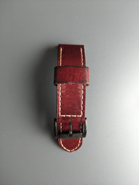 Fossil 24mm Wine Red Leather Watch Strap