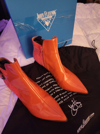 John Fluevog beautiful orange leather boots