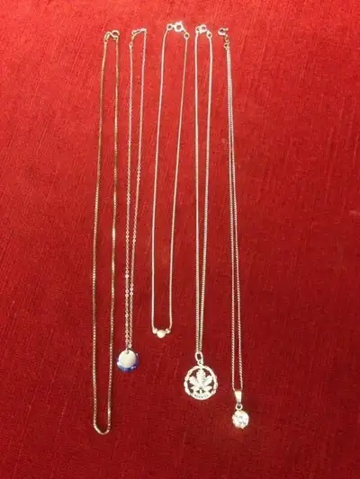 8 SILVER NECKLACES $40 EACH, View more