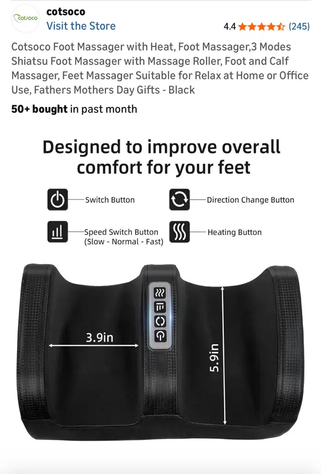 neck &Foot Massager with Massage Roller, Foot and Calf Massage in Other in Calgary - Image 5