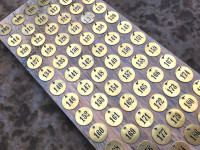 tags - vintage solid brass number tags - debossed numbers