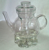 Pottery Barn Blown Glass Loose Leaf Tea Teapot + Infuser + Stand