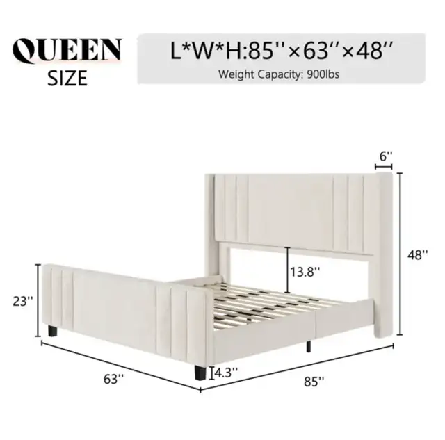 Queen size bed frame in Beds & Mattresses in Truro - Image 4