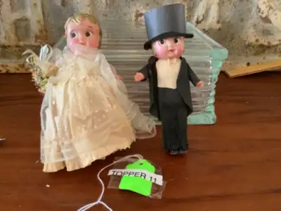 This is part of my collection of wedding memorabilia including cake toppers, wedding and shower gift...