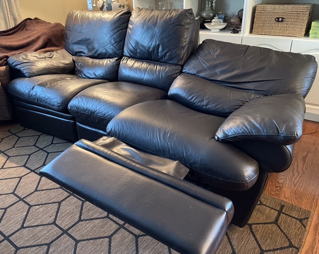 All Leather Extra Large Arm Chair and 3 Seater Reclining Sofa Chairs