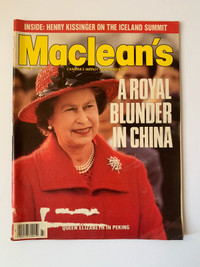 Maclean’s Magazine - A Royal Blunder in China (c) Oct 22, 1986)