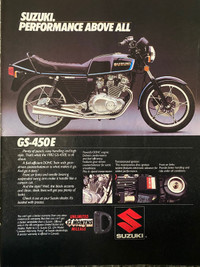 1982 Suzuki GS-450E Original Ad 