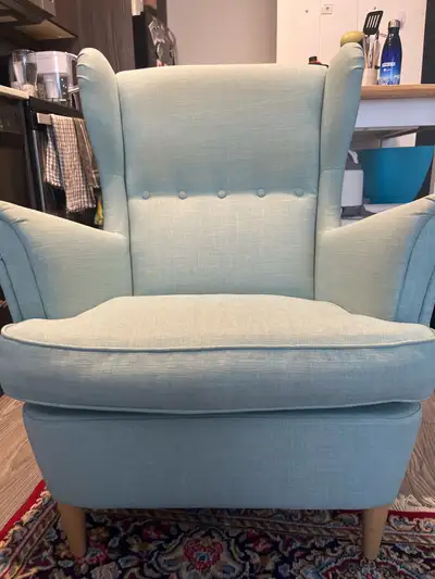 Mint IKEA STRANDMON chair Chair is used but in good condition, it’s just a bit too big for the space...