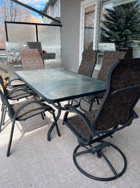 Patio dining table and chairs