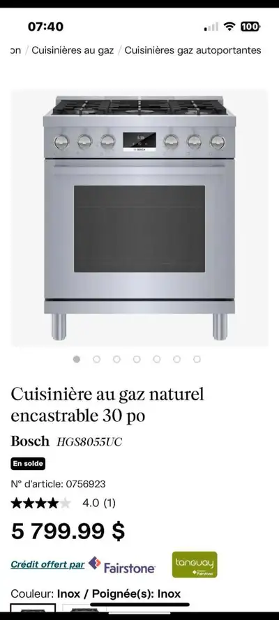 Meilleures offres accepté Cuisinière jamais déballé Cause de la vente : mes parents vont en appartem...