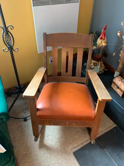 Wood/leather Rocking chair, View more