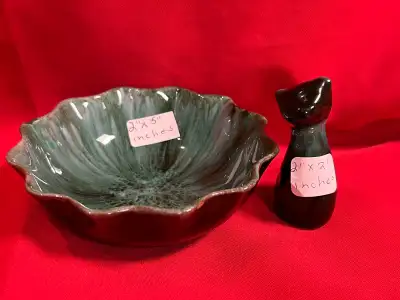 M Bowl/  Cat Figurine $20 for both , View more