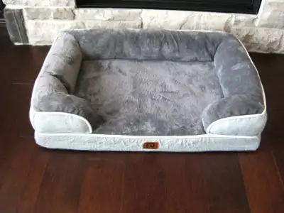 Eheyciga Medium Dog Grey Orthopedic Memory Foam Dog or Cat Bed, View more