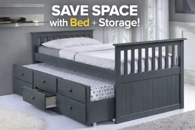 LIMITED STOCK SALE – Twin Over Twin Wooden Trundle BedFREE COD in Beds & Mattresses in Kitchener / Waterloo - Image 3
