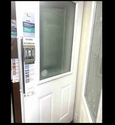 White Fiberglass Entry Door, View more